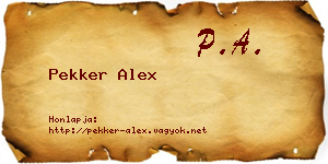 Pekker Alex névjegykártya